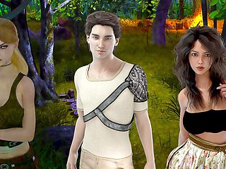 Busty babe in a visual novel with an emphasis on her curves