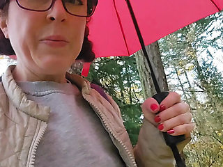 Desperate Nerdy MILF with Glasses Peeing Outdoors - Big Ass Amateur Pissing in Two Toilets Solo