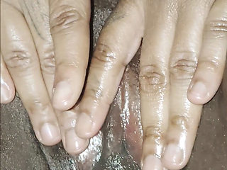 Stroking Her Pussy with the Dildo!