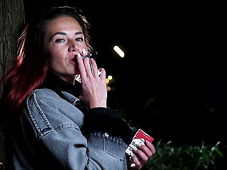 Seductive Russian Babe Smoking Cigarette Seaside Vibes