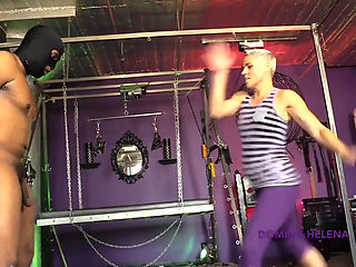 Ballbusting Workout - Mistress Boxes with Slaves Cock and Balls