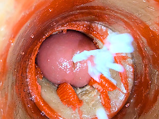 Camera Inside Deep Pussy Captures Big dose Ejaculation of Sperm ASMR