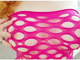 Naughty Stepsister Teases Stepbrother And Oils Her Milk White Tits. Then Her Pink Dildo!