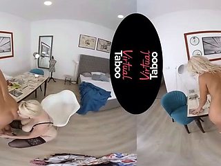 Two blond milf stepmoms love a reality lezzy session
