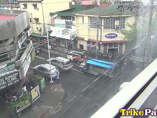 Slender Asian kitty drilled