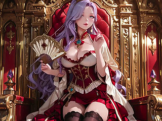 Lazy Coronation on the Golden Throne, Red & White Haute Couture is Insane!
