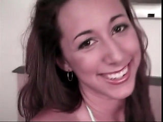 Horny brunette comes home after spring break party to bang an older stud