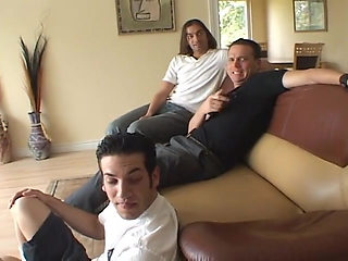 Sexy bitch gets face covered by cum after a hot gangbang