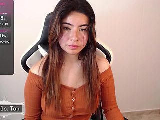 Natural big boobs super cute slim web brunette teen
