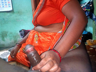 my hasband cock handjob with home