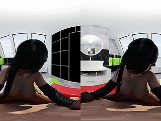 Two 3d cartoon cuties are ready for their bath