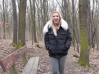 The old man fucks his young blondie in missionary position