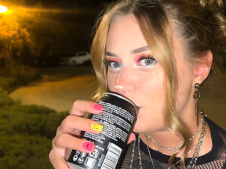 Alt Girl Ready Is Ready to Fuck for a Can of Energy Drink.