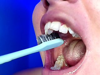 Brushing My Teeth and Showing You My Teeth (close-up)