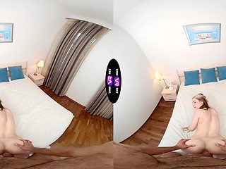 Teen Molly's tiny titties bounce in VR as she deepthroats and takes it from behind