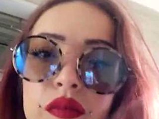 Latex booty redhead babe public striptease and tease