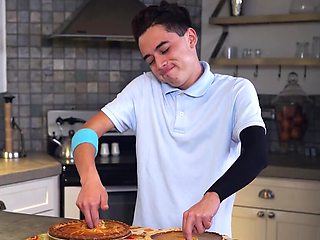 Strong and sexy stepmom is going to make him climax