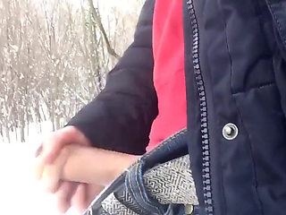 Funny Fat Cock Intense Jerking at Cold Park