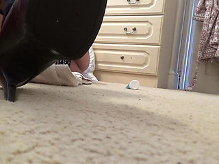 Shaved Cunt Machine-fucked Raw - Stockings & Heels Floor View POV