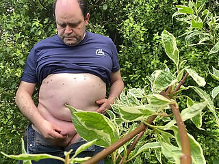 Mature man showing off his naked body