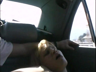 Horny Young Girl with Hairy Pussy Fucked in Car and Cum on Huge Tits by Big Amateur Cock