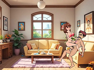 24 Year Old Girl Gets Hard Fucked by 36 Year Old Man in Living Room - Cartoon Animation