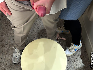 Fitting Room Fun with open Certain - Risky Public Blowjob