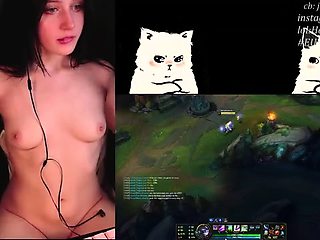 Horny gamer strips naked and plays with herself on webcam