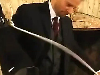 Hogtied Lady with Clit Piercings Gets Anal Toy Domination