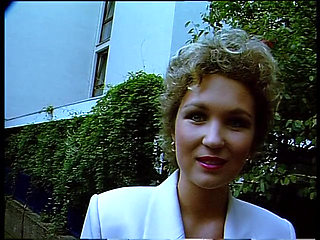 Classy german females giving an outdoor interview