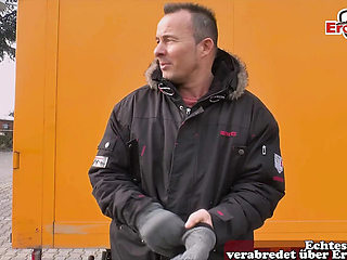 Agent Steals a Hot German Blonde Teen for Rough Anal in Public