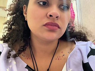 Gassy Milk-intolerant Girl on the Toilet and Farting