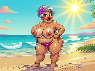 Sexy Big Boobs on Beach
