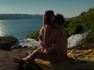 Busty amateur teen outdoor hardcore action with cum