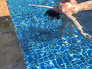 Pool Day: Cheating Busty Wife Having Fun with Her Lover. Big Boobs, Sun and Big Cock