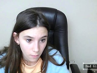 Skinny Brunette Webcam Teen Flaunts Small Tits