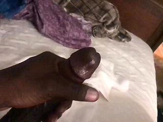 Stroking my long dick