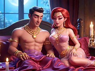 Carter Miles Stars in Bedroom Cartoon Compilation: Gold Ornaments Adorn Sensual Animated Passion and Lovers