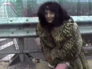 Horny MILF Stuffing Huge Dildo in Highway Adventure