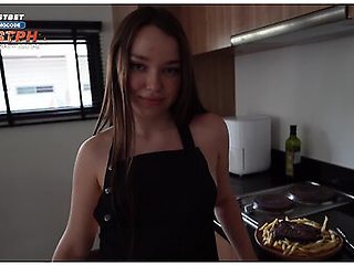 Stepsister Cooked A Juicy Steak. I Had To Fuck Her In The Kitchen