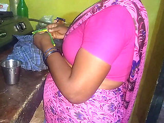 Indian Hot Housewife Romance Hasband in Kitchen