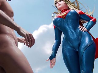3D Porn: Sexy Busty Wide-hipped Blonde Super-girls Please Naked Guys With Super Thighjob & Footjob