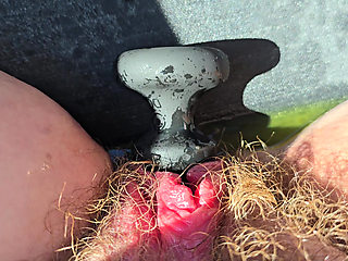 Clit Pumping Squirting and Pissing Myself in the Car.