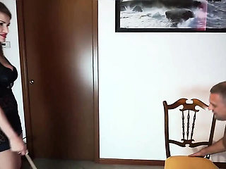 Hardcore Femdom Mistress Whips Naked Slave - BDSM Bondage & Dungeon Sex