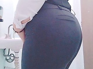 sexy milf mexican secretary big butt big ass take out all her uniform at the office and show her nice and sensual ass