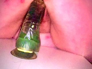 Rosing a Nog Green Dildo in My Bathrom