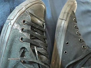 Sneaky Bathroom Sneaker Fetish Quickie
