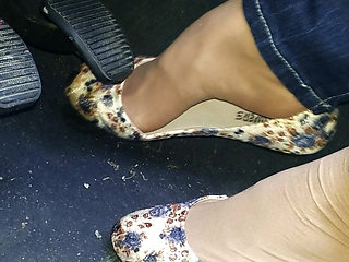 Pedal Pumping in Flowered Flats
