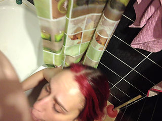 Foxy Slave’s 15-min Bathroom Lingerie BJ: I Drop to My Knees & Swallow My Older BF’s Load!