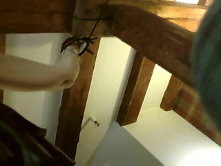 Swemature tied up in a hotel room, licked, fucked, spanked wearing fishnet stockings and thigh-high platform boots, gets a big creampie that spills out.